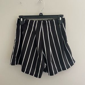 High waisted black & white stripped shorts!